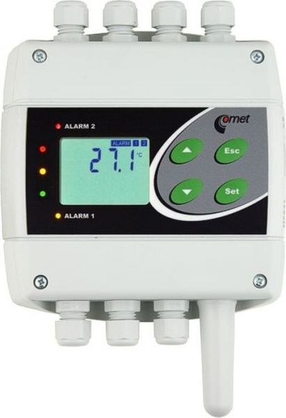 RS485 Messwandler f. ext. Temperatursensor, Binäreingang und Relaisausgang.